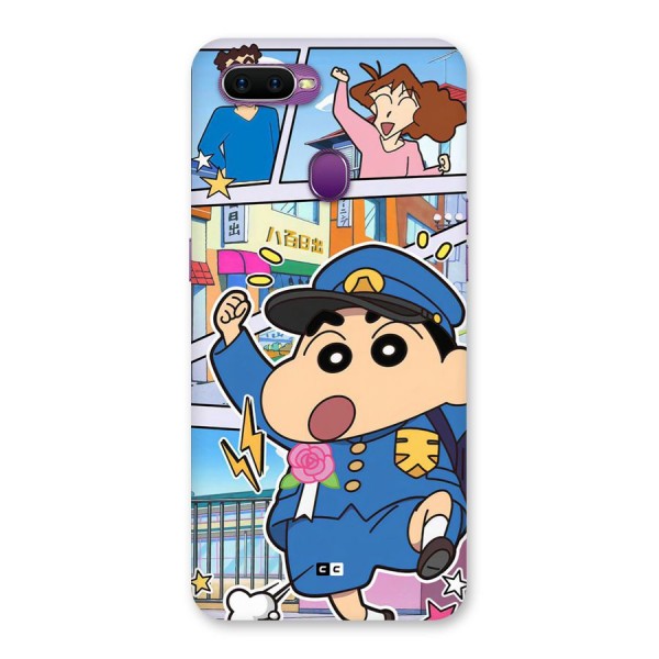 Officer Shinchan Back Case for Oppo F9