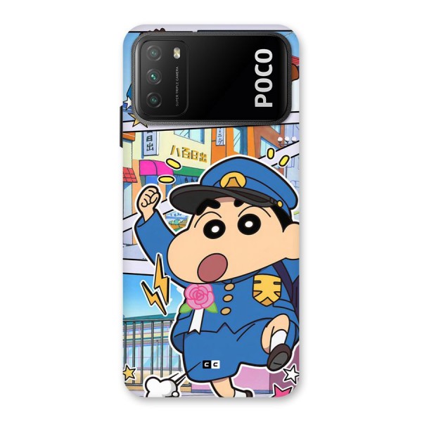 Officer Shinchan Back Case for Poco M3