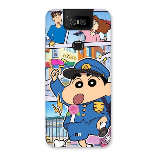 Officer Shinchan Back Case for Zenfone 6z