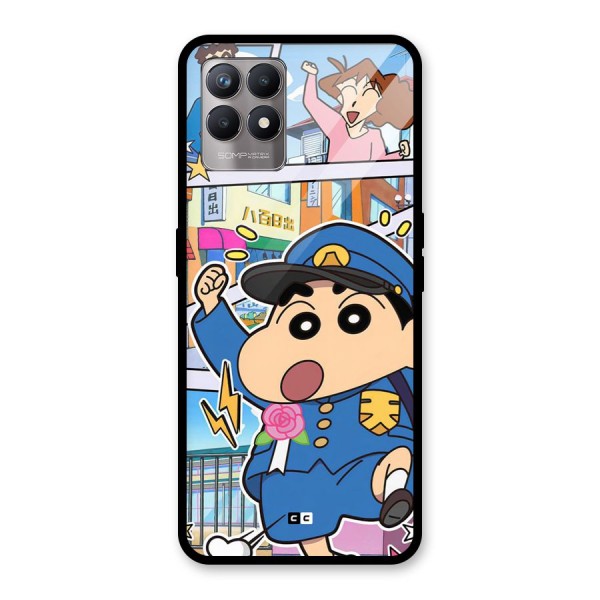 Officer Shinchan Glass Back Case for Realme Narzo 50
