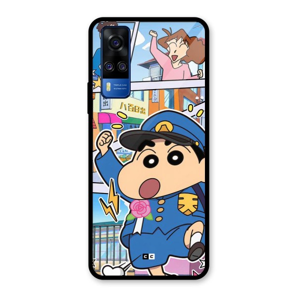 Officer Shinchan Glass Back Case for Vivo Y51
