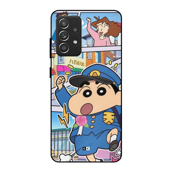 Officer Shinchan Metal Back Case for Galaxy A52s 5G