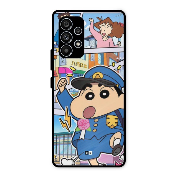 Officer Shinchan Metal Back Case for Galaxy A53 5G