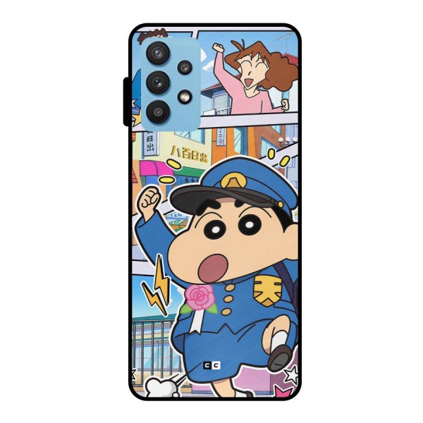 Officer Shinchan Metal Back Case for Galaxy M32 5G