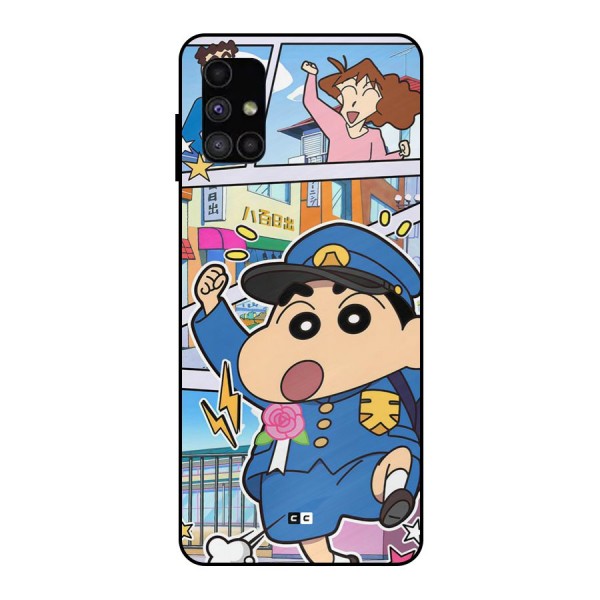 Officer Shinchan Metal Back Case for Galaxy M51