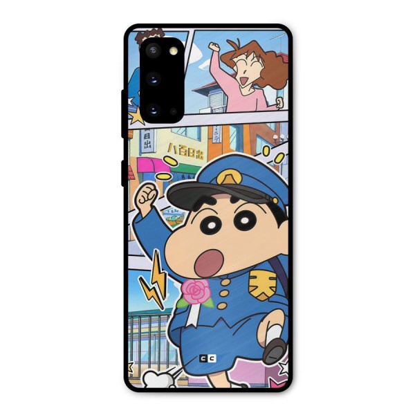 Officer Shinchan Metal Back Case for Galaxy S20