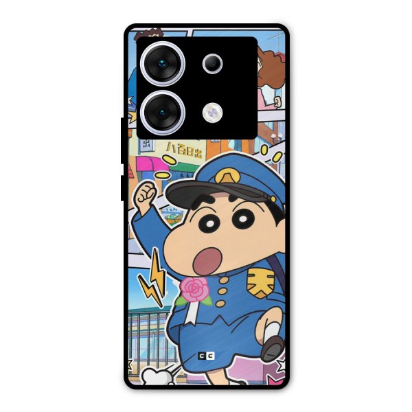 Officer Shinchan Metal Back Case for Infinix Zero 30 5G