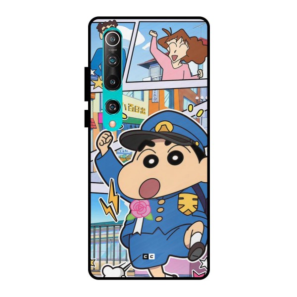 Officer Shinchan Metal Back Case for Mi 10