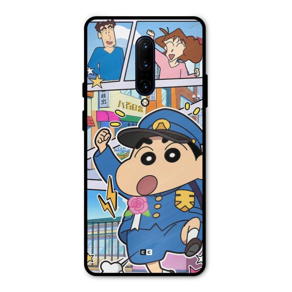 Officer Shinchan Metal Back Case for OnePlus 7 Pro