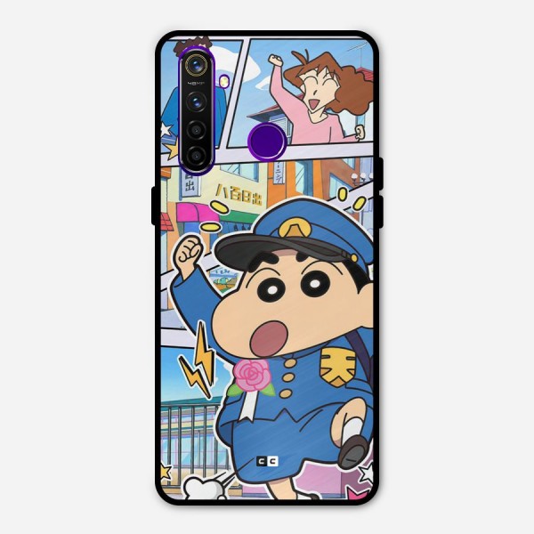 Officer Shinchan Metal Back Case for Realme 5 Pro