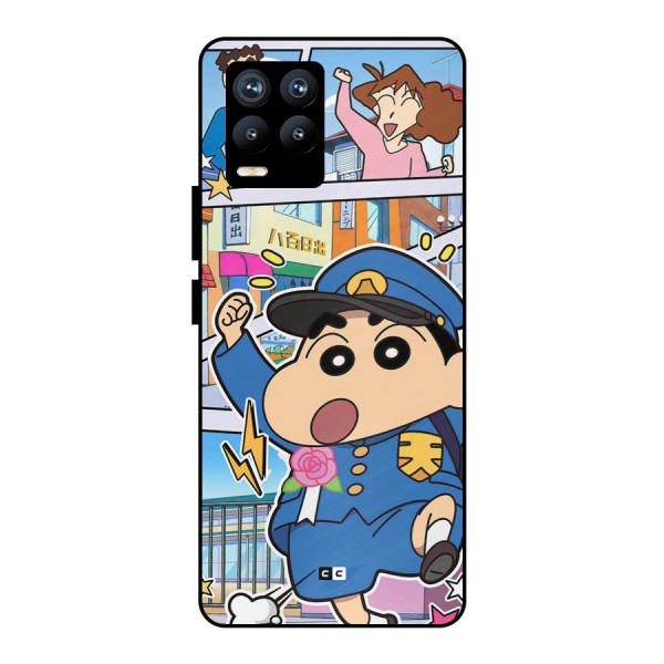 Officer Shinchan Metal Back Case for Realme 8 Pro