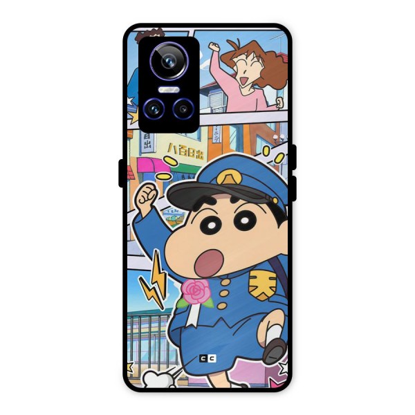 Officer Shinchan Metal Back Case for Realme GT Neo 3