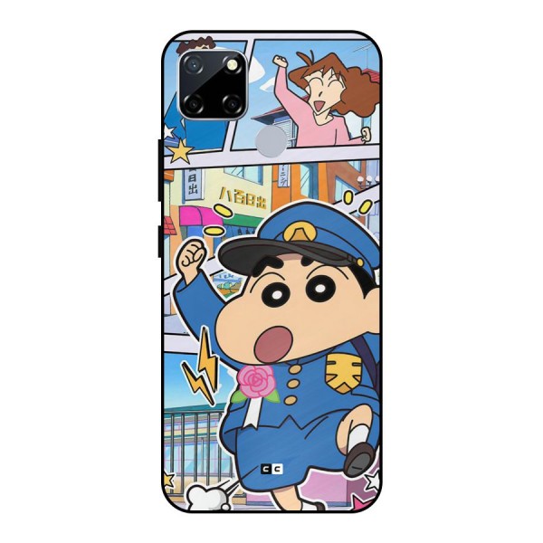 Officer Shinchan Metal Back Case for Realme Narzo 30A