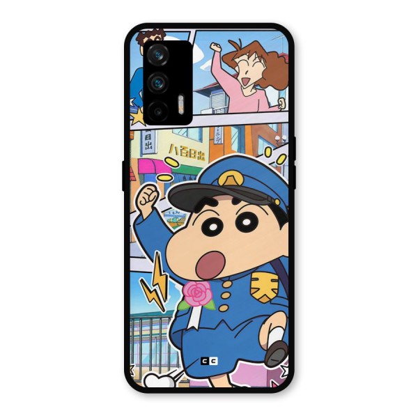 Officer Shinchan Metal Back Case for Realme X7 Max