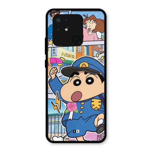 Officer Shinchan Metal Back Case for Redmi 10 Power