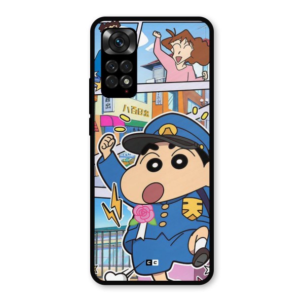 Officer Shinchan Metal Back Case for Redmi Note 11s