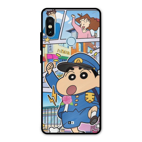Officer Shinchan Metal Back Case for Redmi Note 5 Pro