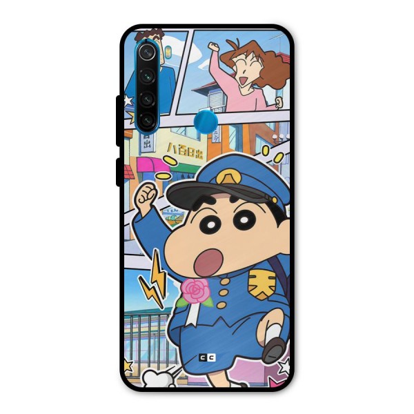 Officer Shinchan Metal Back Case for Redmi Note 8