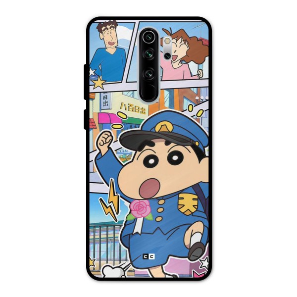 Officer Shinchan Metal Back Case for Redmi Note 8 Pro
