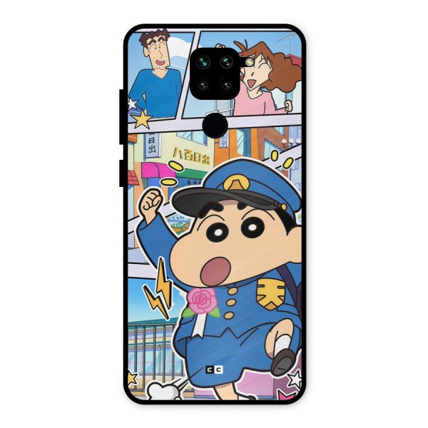 Officer Shinchan Metal Back Case for Redmi Note 9