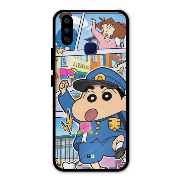 Officer Shinchan Metal Back Case for Vivo V17