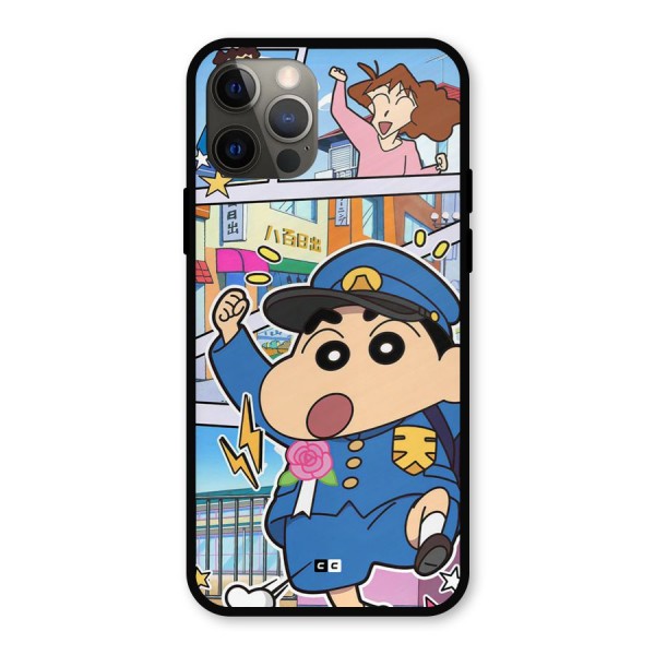 Officer Shinchan Metal Back Case for iPhone 12 Pro