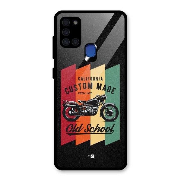 Old School Bike Glass Back Case for Galaxy A21s