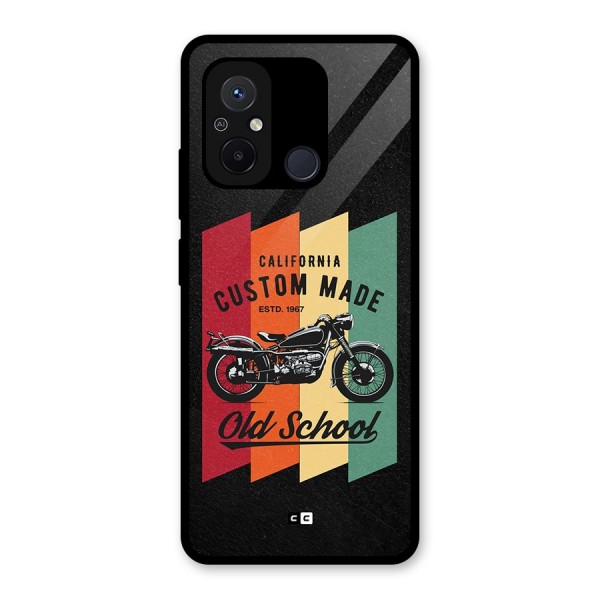 Old School Bike Glass Back Case for Redmi 12C
