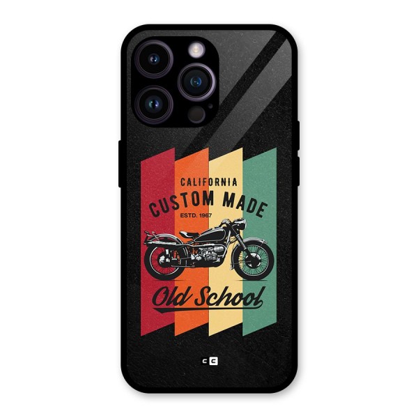 Old School Bike Glass Back Case for iPhone 14 Pro Max