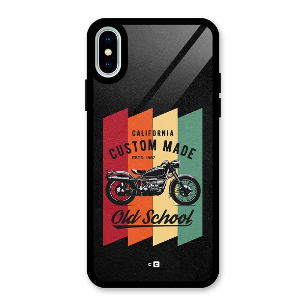 Old School Bike Glass Back Case for iPhone X