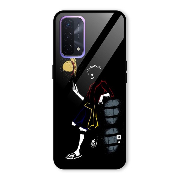 One Piece Luffy Style Glass Back Case for Oppo A74 5G