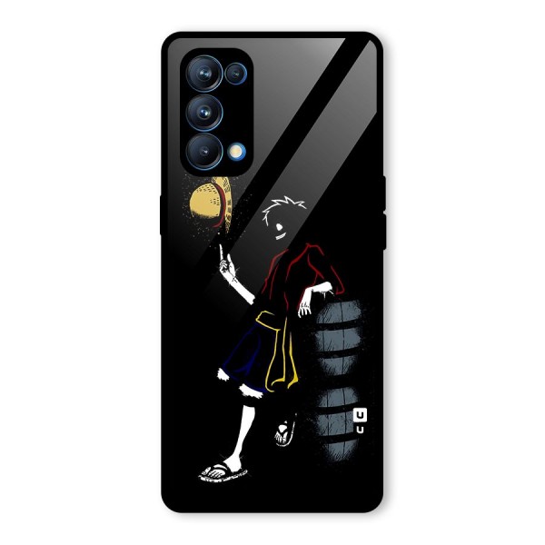 One Piece Luffy Style Glass Back Case for Oppo Reno5 Pro 5G