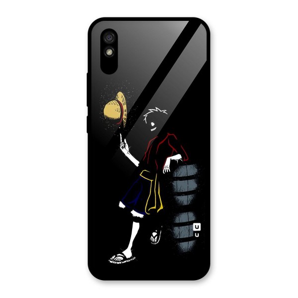 One Piece Luffy Style Glass Back Case for Redmi 9A