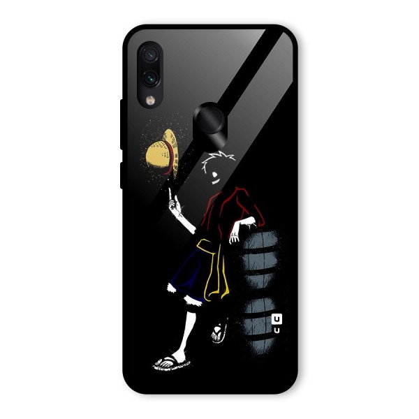 One Piece Luffy Style Glass Back Case for Redmi Note 7 Pro