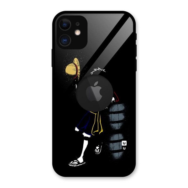 One Piece Luffy Style Glass Back Case for iPhone 11 Logo Cut