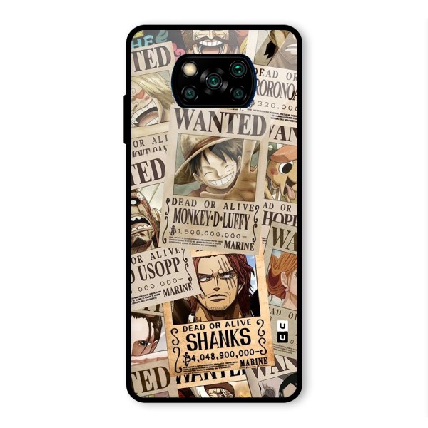 One Piece Most Wanted Glass Back Case for Poco X3 Pro