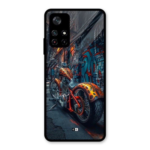 Orange Fatbike Glass Back Case for Poco M4 Pro 5G