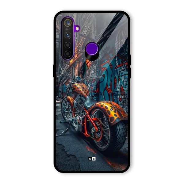 Orange Fatbike Glass Back Case for Realme 5 Pro