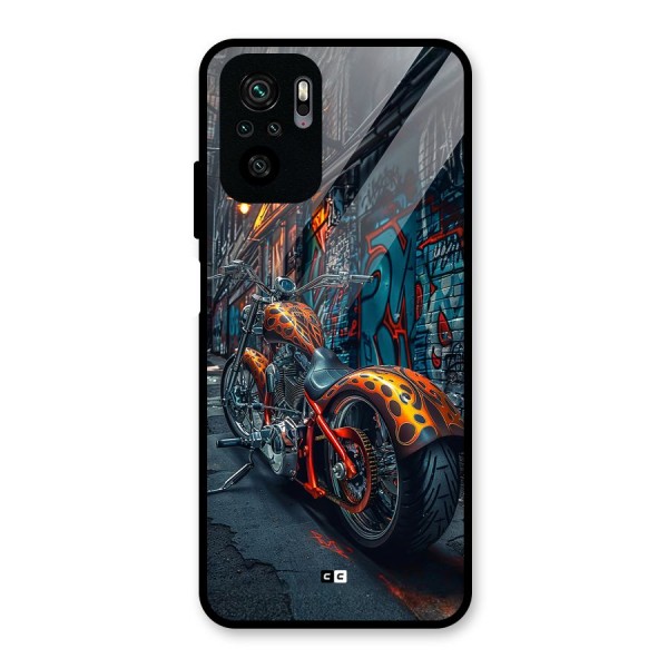 Orange Fatbike Glass Back Case for Redmi Note 10