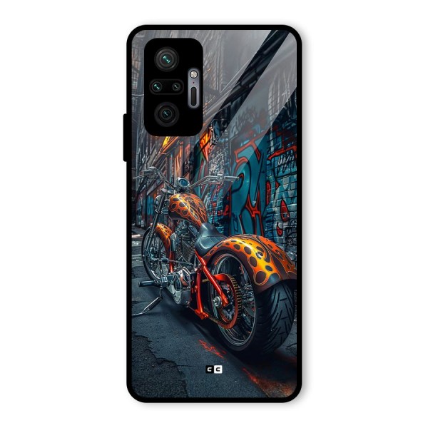 Orange Fatbike Glass Back Case for Redmi Note 10 Pro Max