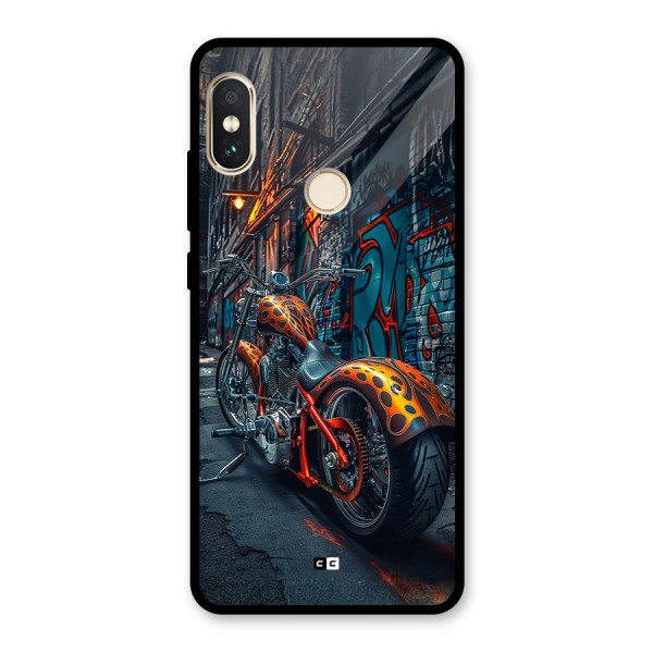 Orange Fatbike Glass Back Case for Redmi Note 5 Pro
