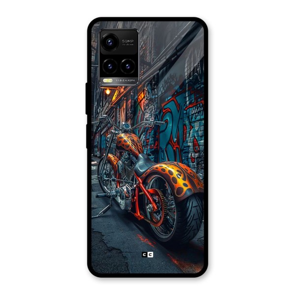 Orange Fatbike Glass Back Case for Vivo Y33s