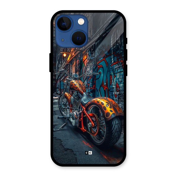 Orange Fatbike Glass Back Case for iPhone 13 Mini