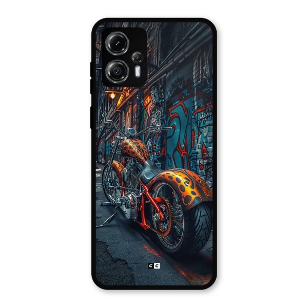 Orange Fatbike Metal Back Case for Moto G13