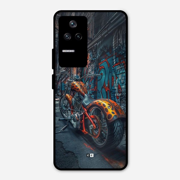 Orange Fatbike Metal Back Case for Poco F4 5G