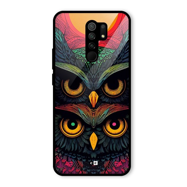 Owl Soul Art Illustration Glass Back Case for Redmi 9 Prime