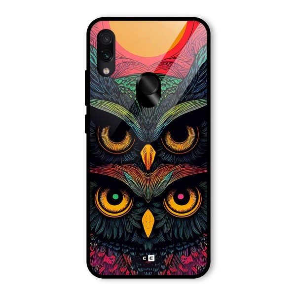 Owl Soul Art Illustration Glass Back Case for Redmi Note 7S