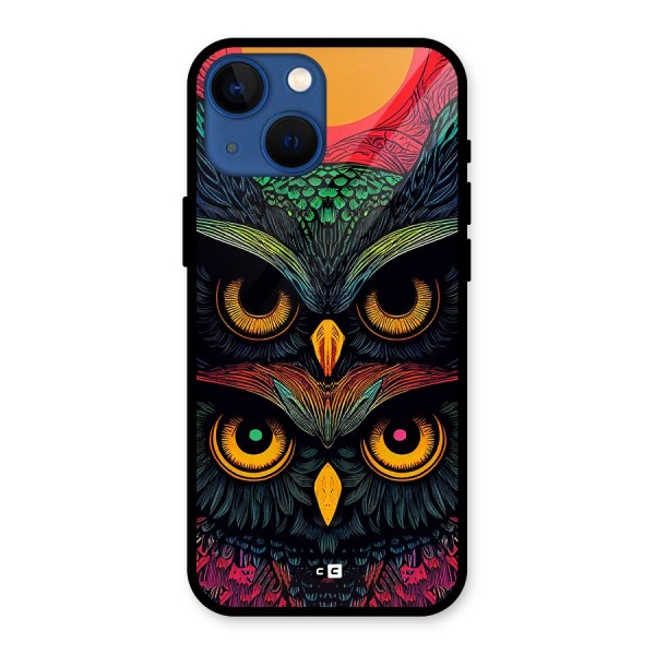 Owl Soul Art Illustration Glass Back Case for iPhone 13 Mini