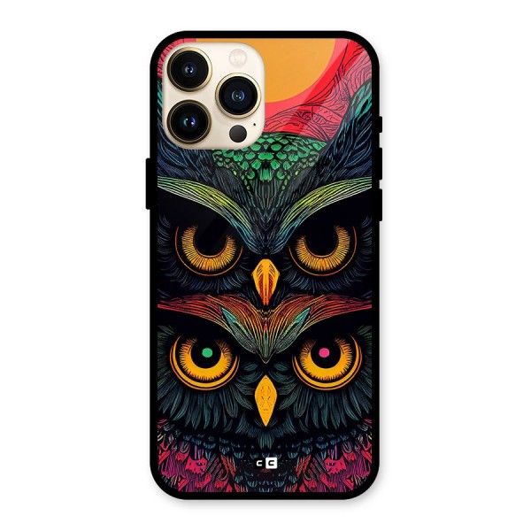 Owl Soul Art Illustration Glass Back Case for iPhone 13 Pro Max