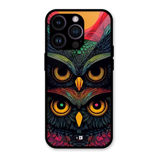 Owl Soul Art Illustration Glass Back Case for iPhone 14 Pro